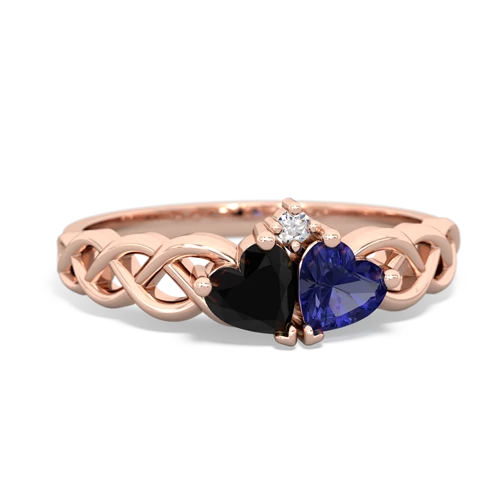 onyx-lab sapphire celtic braid ring