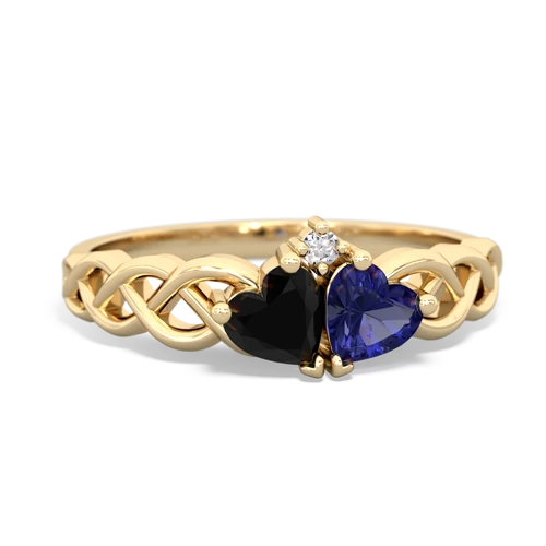 onyx-lab sapphire celtic braid ring