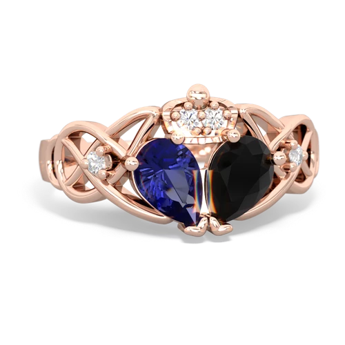 onyx-lab sapphire claddagh ring