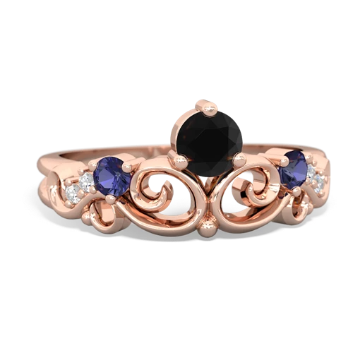 Black Onyx Genuine Black Onyx with Lab Created Sapphire and Genuine Tanzanite Crown Keepsake ring Ring