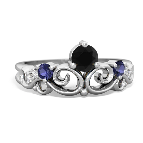 onyx-lab sapphire crown keepsake ring