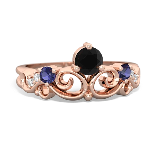 onyx-lab sapphire crown keepsake ring