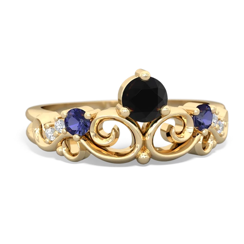 onyx-lab sapphire crown keepsake ring