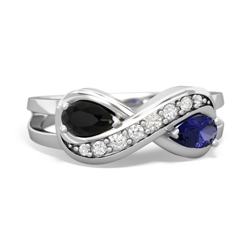 onyx-lab sapphire diamond infinity ring