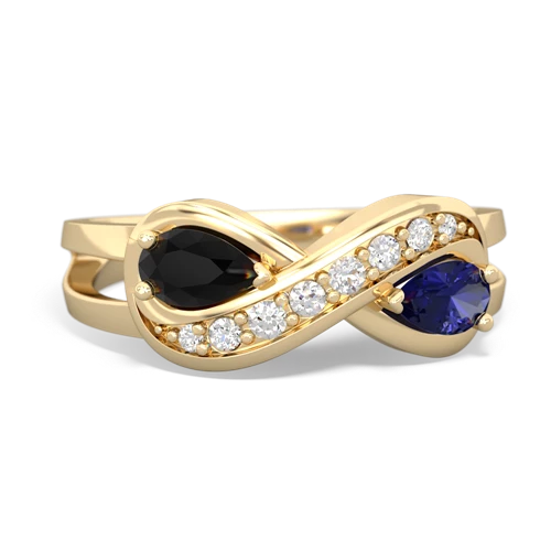 onyx-lab sapphire diamond infinity ring