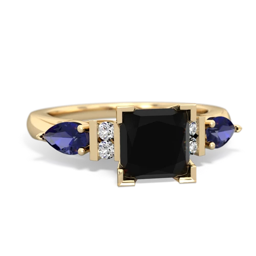 onyx-lab sapphire engagement ring