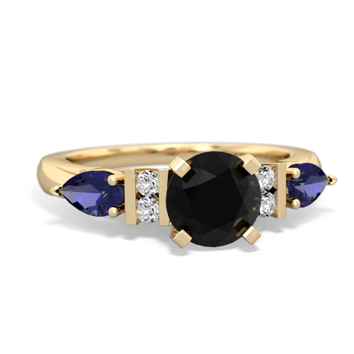 onyx-lab sapphire engagement ring