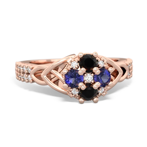 onyx-lab sapphire engagement ring