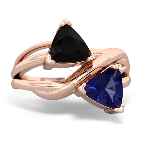 onyx-lab sapphire filligree ring