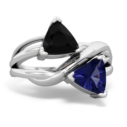 onyx-lab sapphire filligree ring