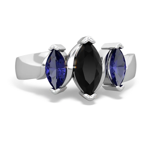 onyx-lab sapphire keepsake ring