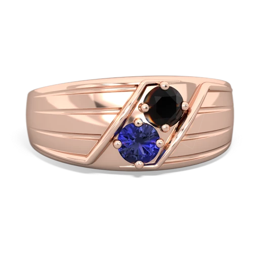 onyx-lab sapphire mens ring