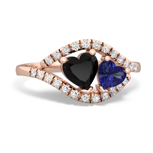 onyx-lab sapphire mother child ring