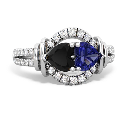 onyx-lab sapphire pave keepsake ring