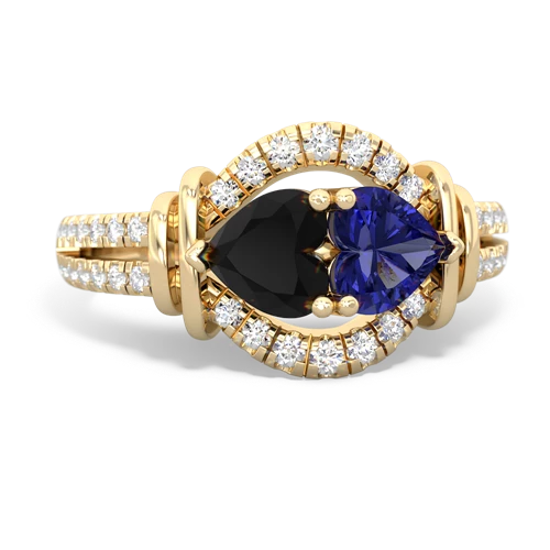 onyx-lab sapphire pave keepsake ring