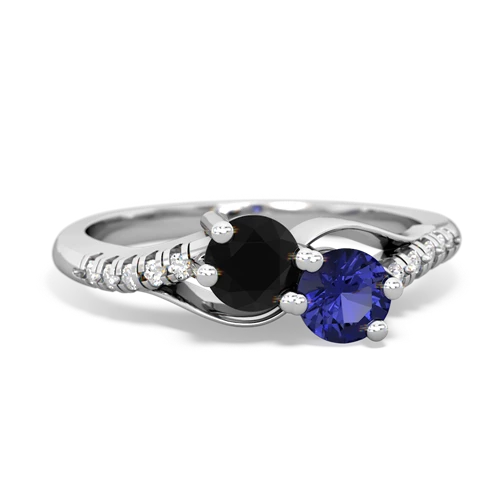 onyx-lab sapphire two stone infinity ring