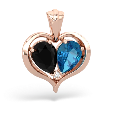 onyx-london topaz half heart whole pendant