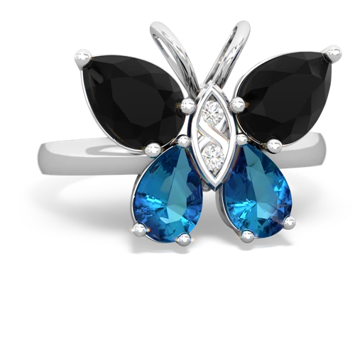 onyx-london topaz butterfly ring