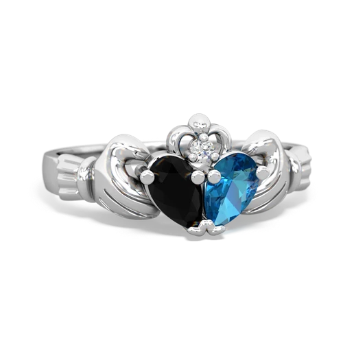 onyx-london topaz claddagh ring