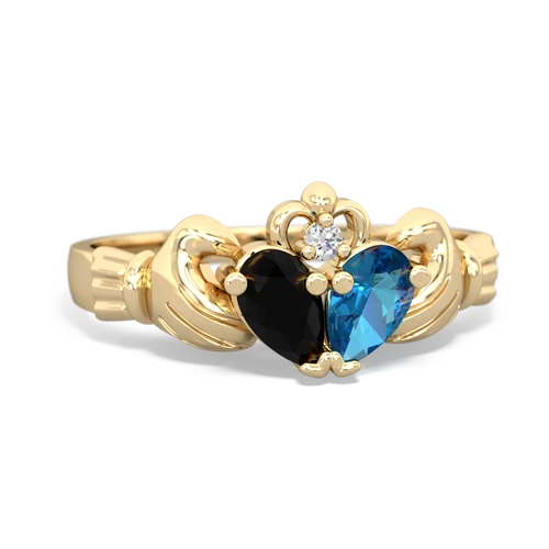 onyx-london topaz claddagh ring