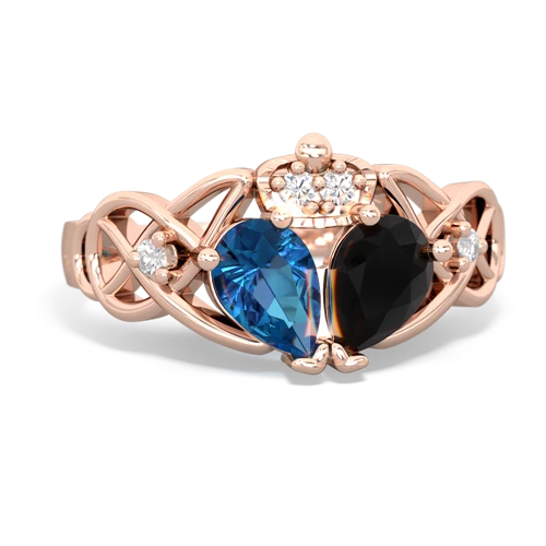 onyx-london topaz claddagh ring