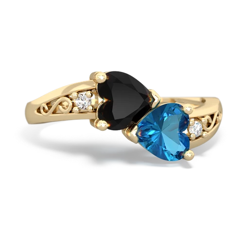 onyx-london topaz filligree ring