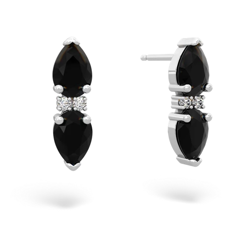 onyx-onyx bowtie earrings