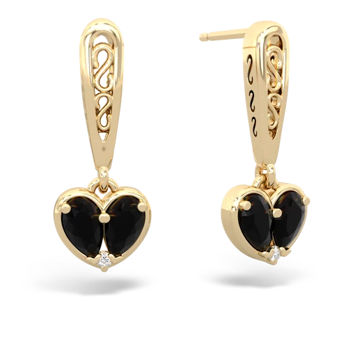onyx-onyx filligree earrings