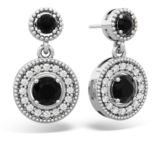 onyx-onyx halo earrings