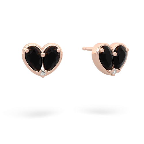 onyx-onyx one heart earrings