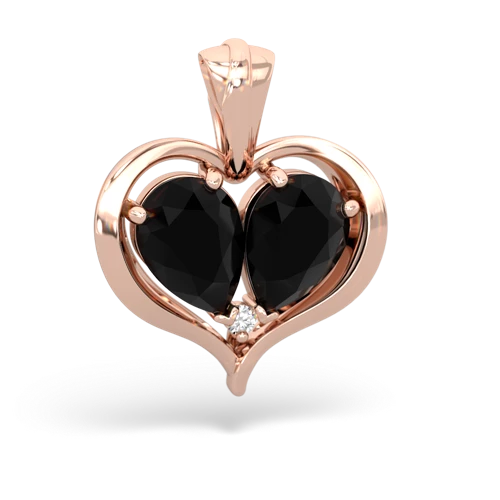 onyx-onyx half heart whole pendant