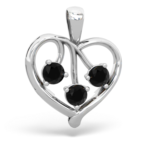 peridot-onyx love heart pendant