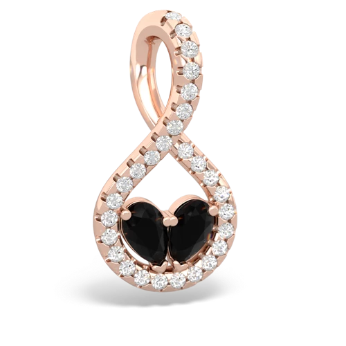 onyx-onyx pave twist pendant