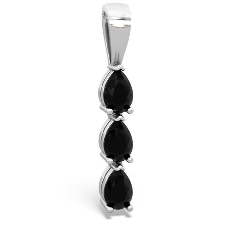 ruby-onyx three stone pendant