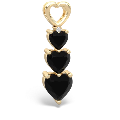 Black Onyx Genuine Black Onyx with Genuine Black Onyx and Lab Created Ruby Past Present Future pendant Pendant
