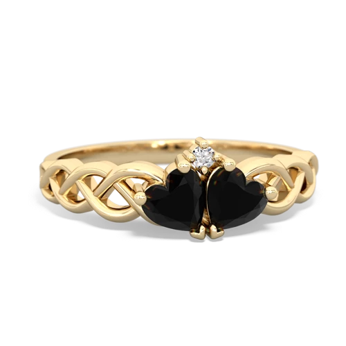 onyx-onyx celtic braid ring