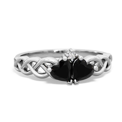 onyx-onyx celtic braid ring