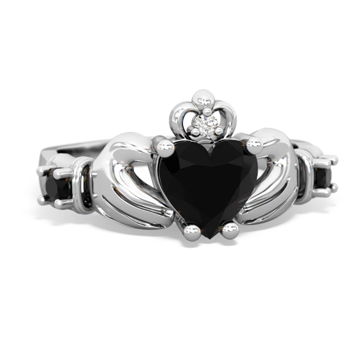 pink sapphire-garnet claddagh ring