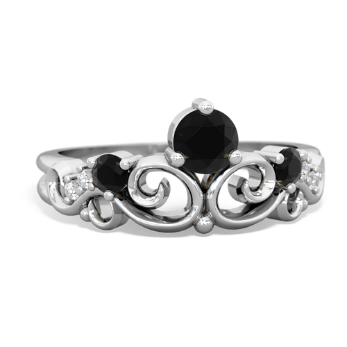 aquamarine-onyx crown keepsake ring