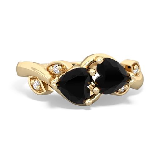 onyx-onyx floral keepsake ring