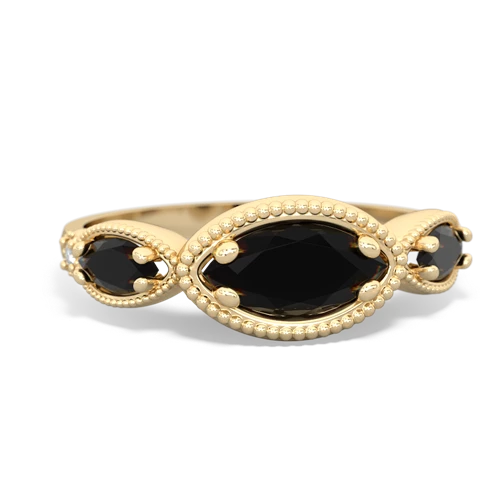 citrine-onyx milgrain marquise ring