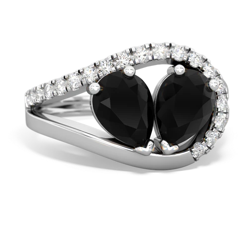 onyx-onyx pave heart ring