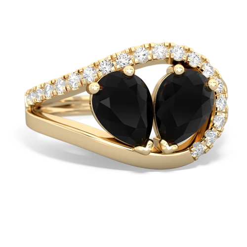 onyx-onyx pave heart ring