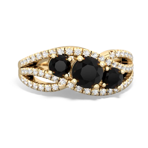 onyx-onyx three stone pave ring