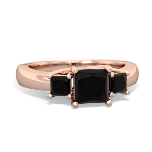 Black Onyx Genuine Black Onyx with Genuine Black Onyx and Lab Created Ruby Three Stone Trellis ring Ring