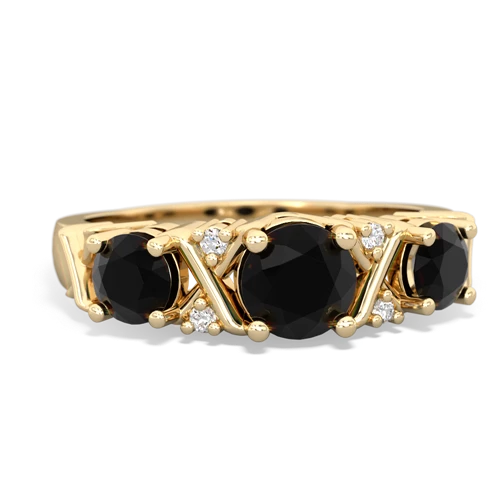 Black Onyx Genuine Black Onyx with Genuine Black Onyx and Lab Created Ruby Hugs and Kisses ring Ring