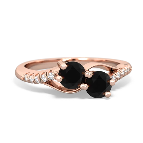 onyx-onyx two stone infinity ring