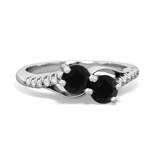 onyx-onyx two stone infinity ring