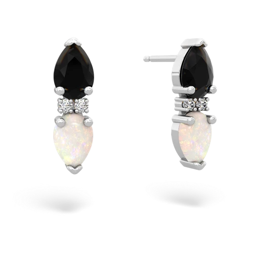 onyx-opal bowtie earrings
