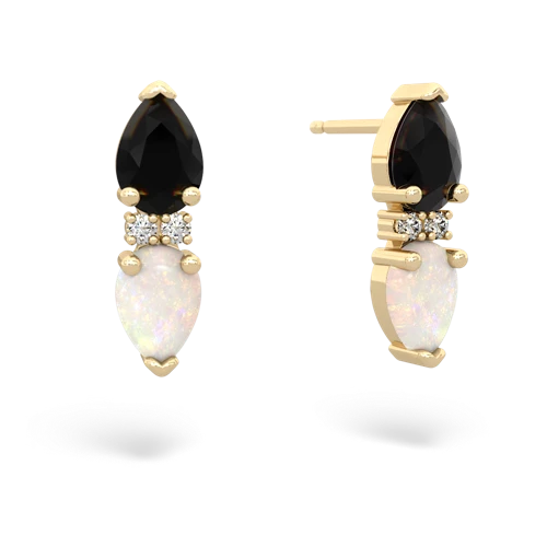 onyx-opal bowtie earrings